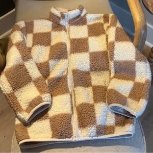 Girls Pacsun Checkered Sherpa Jacket